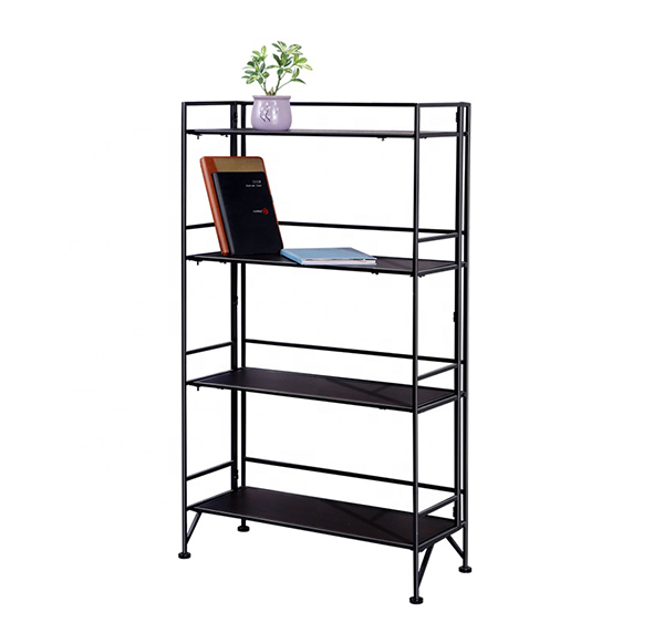 No-assembly Folding-bookshelf Storage Folding Book Shelf Bookshelf Rack 4-tiers Table